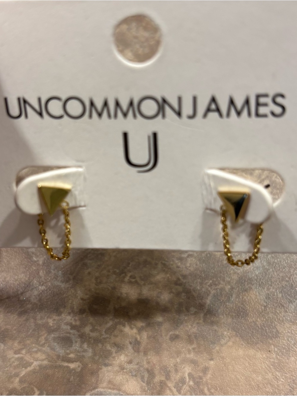 Uncommon James Gold Triangle Chain Drop Earrings